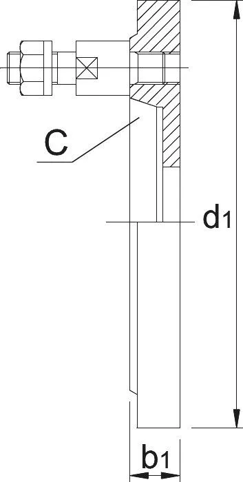 Bison klauwplaatflens‚ gietijzer‚ halfbewerkte gereedschapshouder‚ type 8232‚ C11, Ø 400