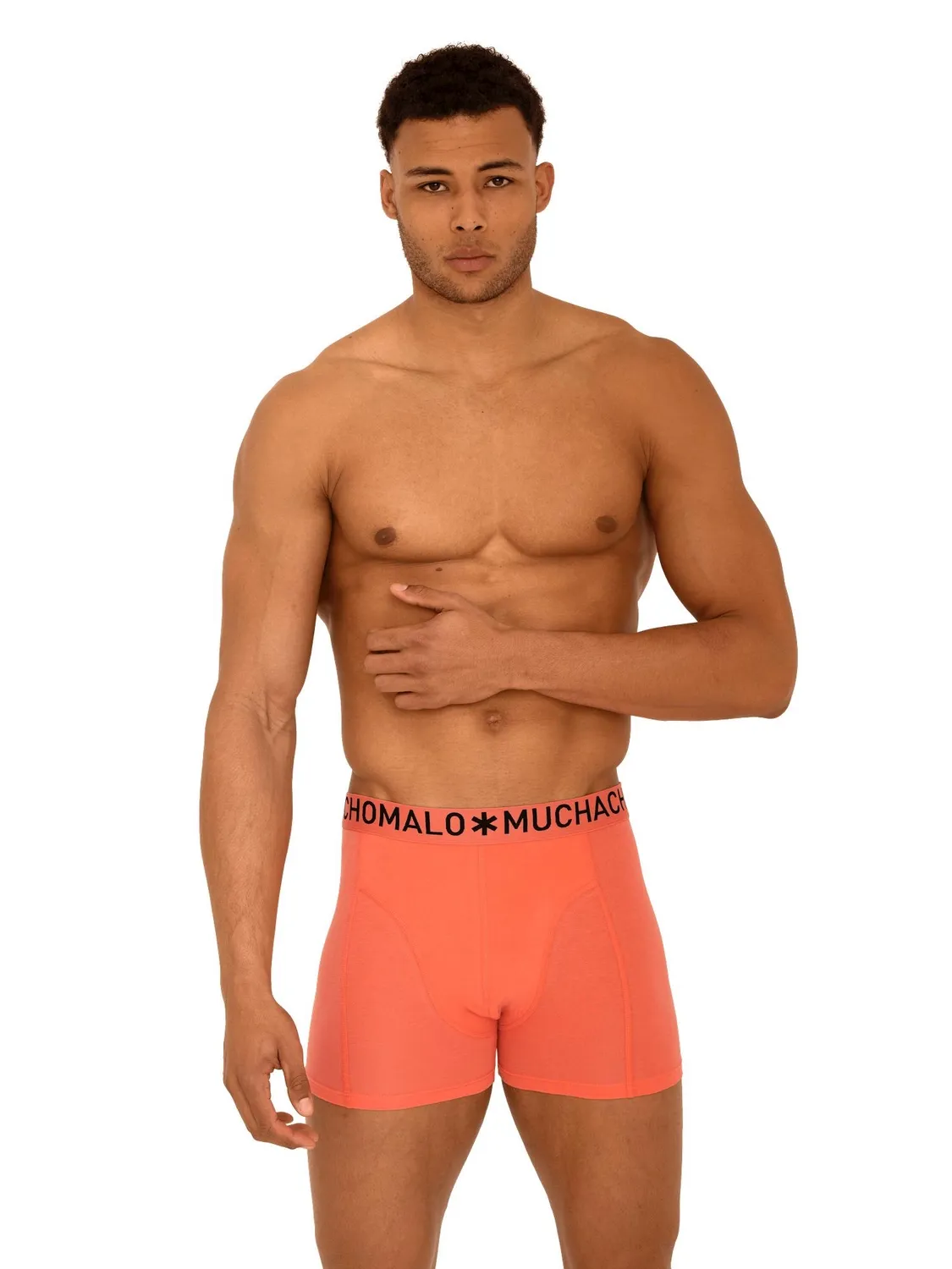 BOXERSHORT MUCHACHOMALO MEN LIGHT COTTON SOLID BLACK BLUE BLUE GREEN RED ORANGE YELLOW (7PACK)