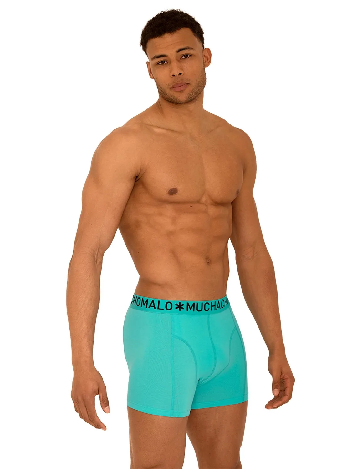 BOXERSHORT MUCHACHOMALO MEN LIGHT COTTON SOLID BLACK BLUE BLUE GREEN RED ORANGE YELLOW (7PACK)