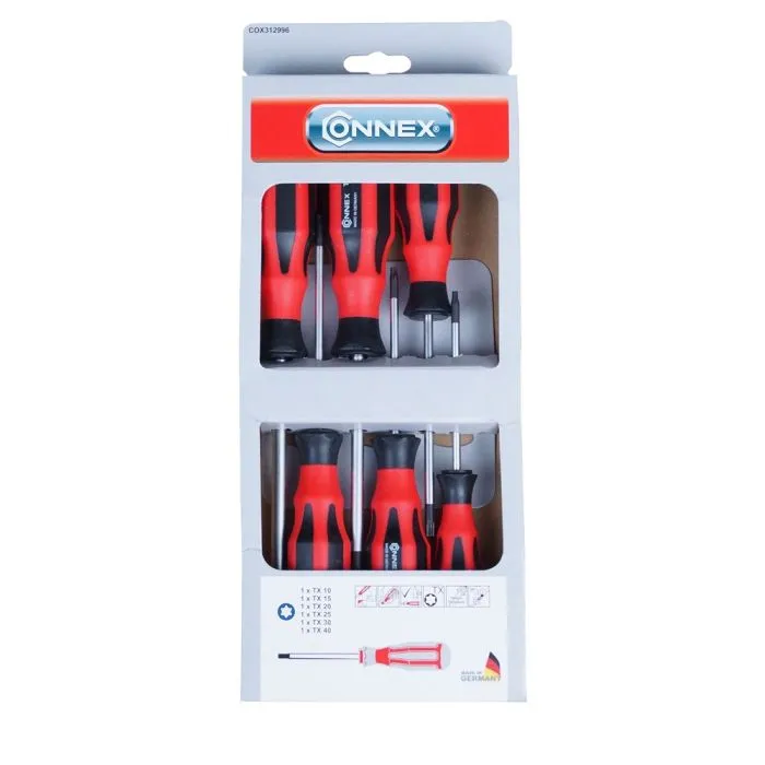 CONNEX SET SCHROEVENDRAAIERS TX 6dlg 2com