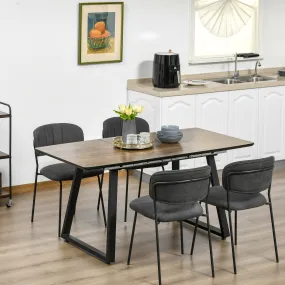 Eettafel met uittrekbare tafelblad, 120-160 x 80 cm, keukentafel in houten look, eettafel gemaakt van metalen frame, bijzettafel