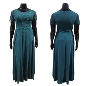 Galajurk denneboom-groen kap-mouwen chiffon