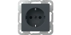 GIRA Systeem 55 Wandcontactdoos met randaarde kinderveilig 1V Antraciet 475528