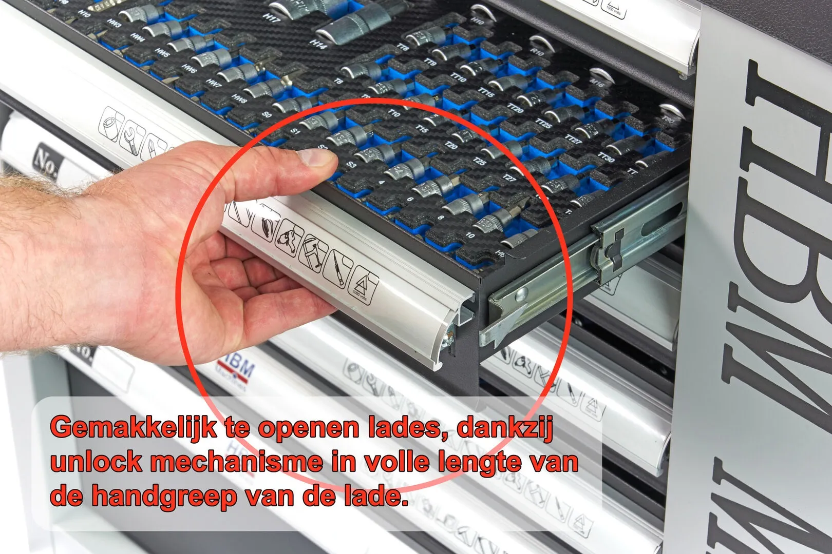 HBM 245 Delige Premium Gevulde Gereedschapswagen Met Deur en Carbon Inlays