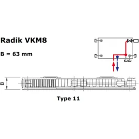 Korado Radik VKM8 paneelradiator type 11 H90 L080 1146W