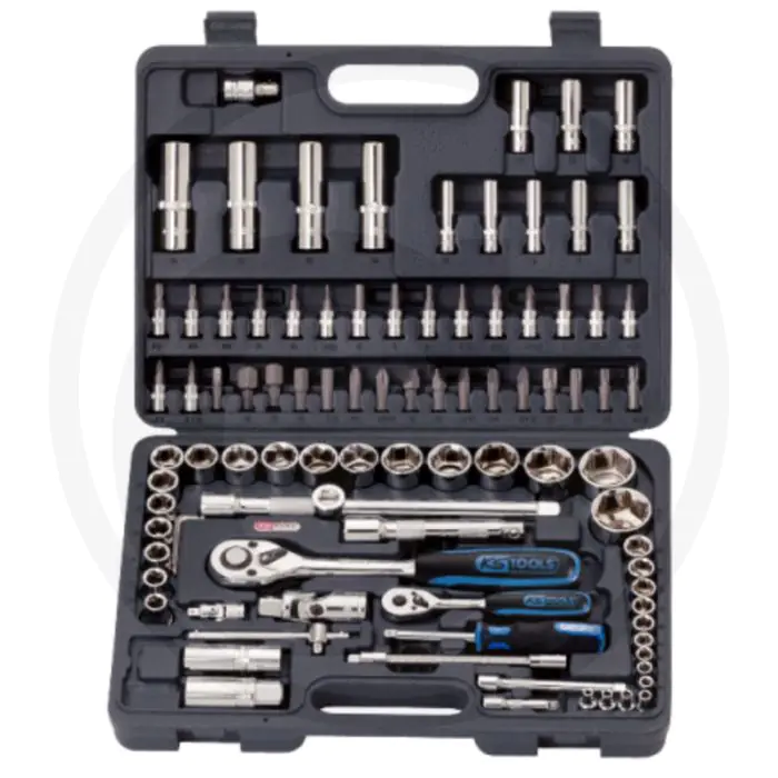 Ks tools 94-delige chromeplus® dopsleutelset, 6-kant, flanktraction-profil, chrom vanadium