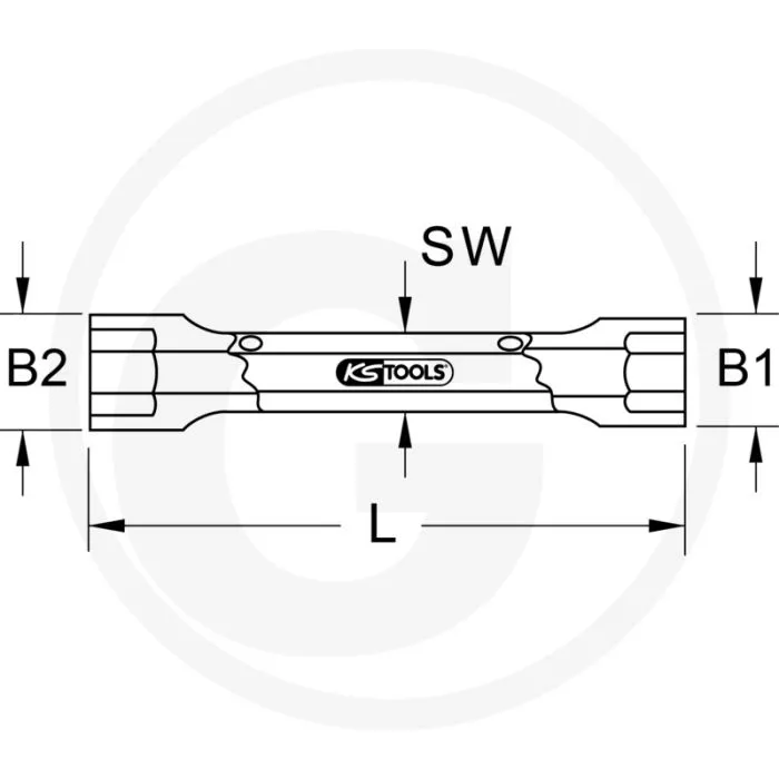 KS TOOLS BRONZE 6KANTSTECKSCHLüSSEL 14X17 MM DO  VONKVRIJ, CORROSIEBESTENDIG