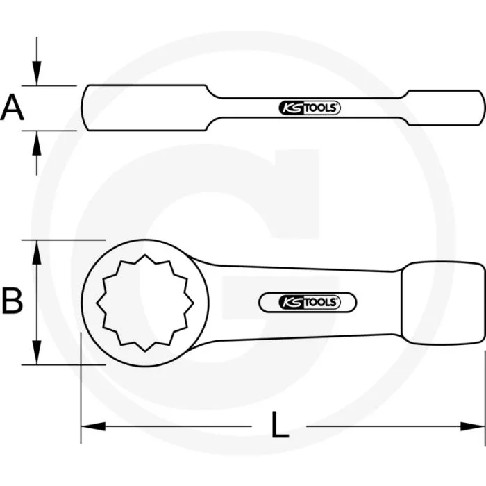 KS TOOLS SLAGRINGSLEUTEL, 105MM  SUPER CHROOMMOLYBDEENSTAAL