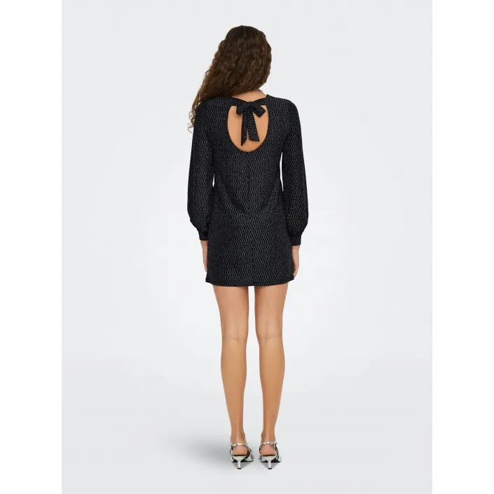 Only ONLCAROL L/S GLITTER BOW DRESS JRS black/zigga black  