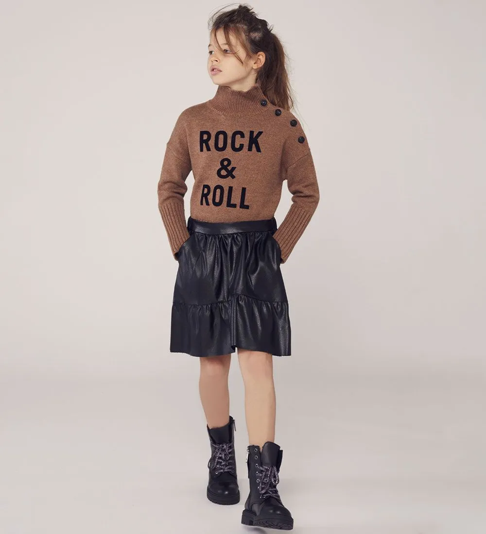 ZADIG & VOLTAIRE ROK  IMITATIE LEER  GREEN TYPE  ZWART